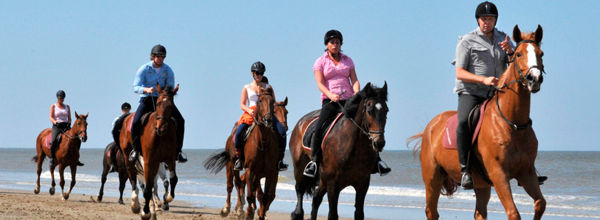 Paardrijden op strand